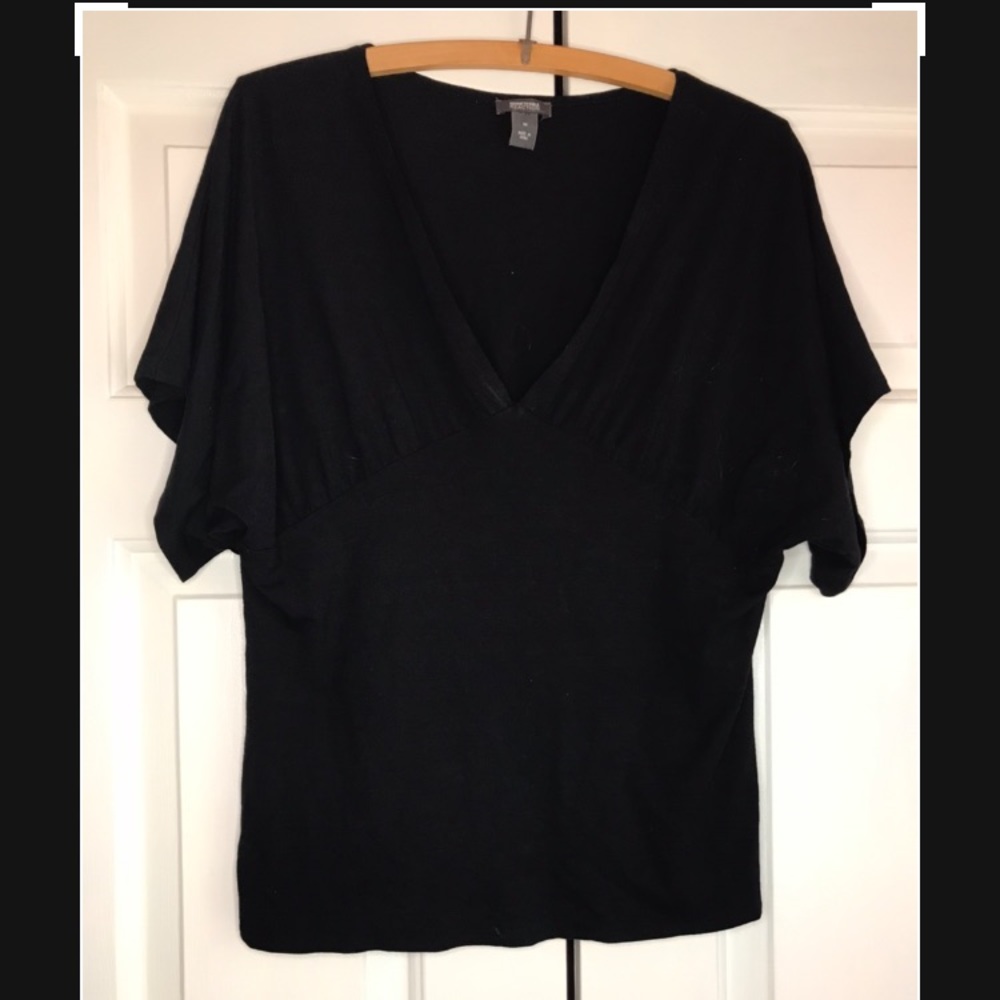 Black V neck Blouse